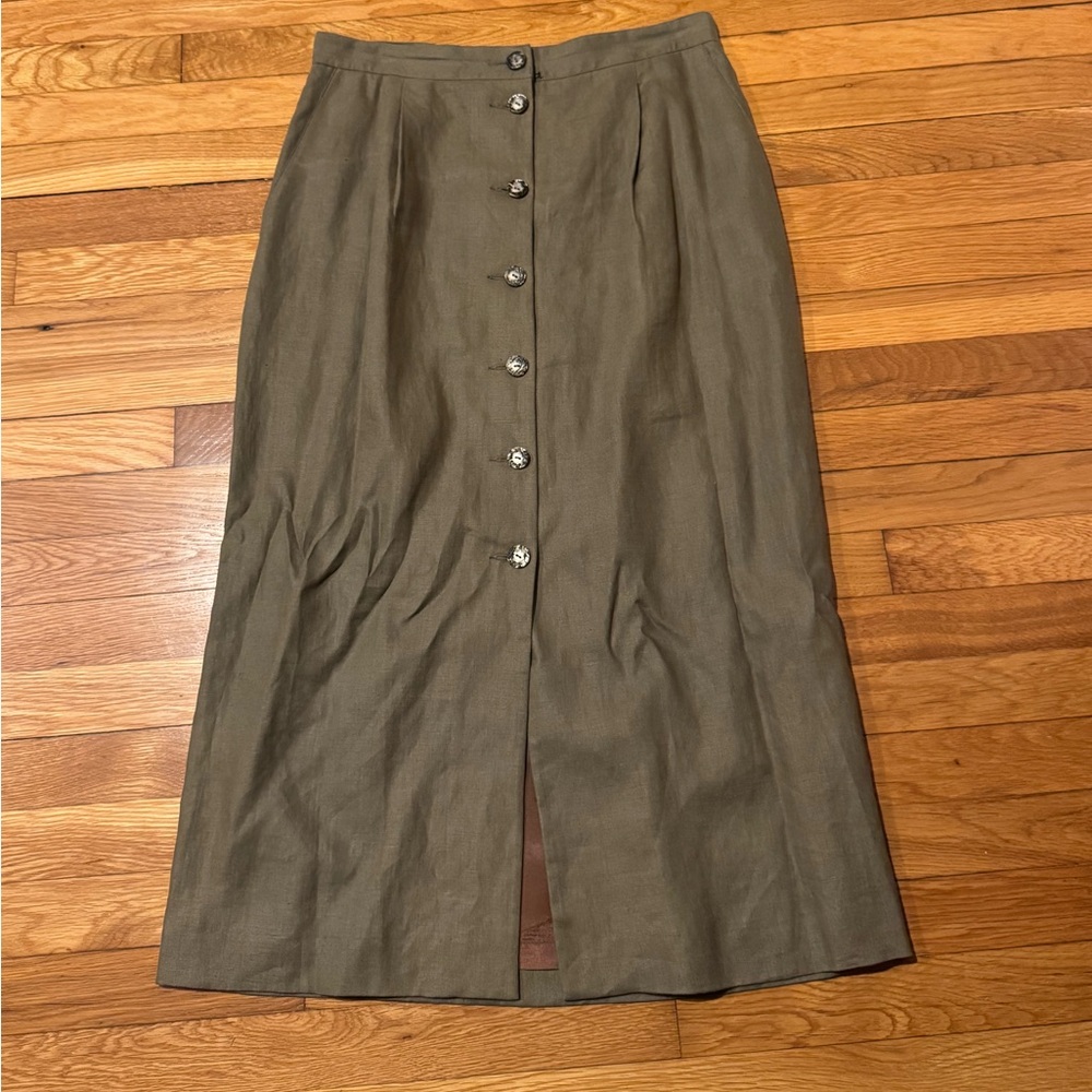 Vintage Liz Claiborne green button up skirt